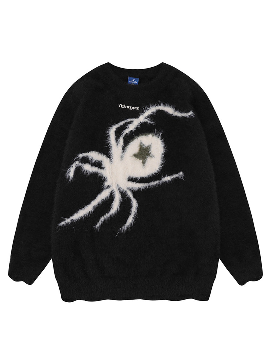 Spider Mink Crew Neck Pullover Knit