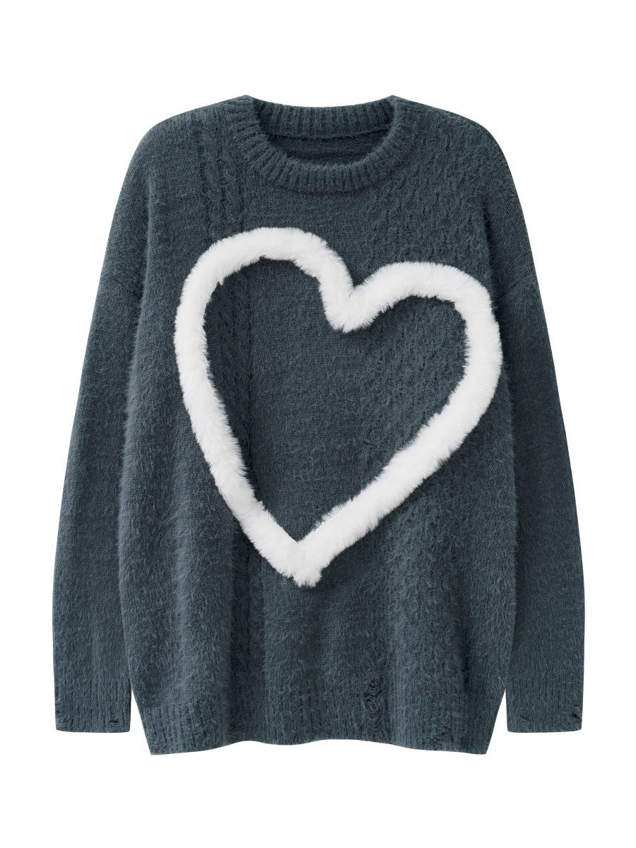 Three-dimensional Love Knit Sweater