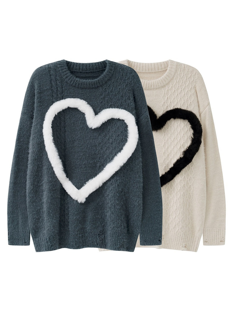Three-dimensional Love Knit Sweater